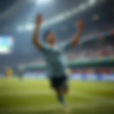 Key player celebrating a goal during the Asian Cup