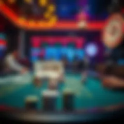 Concept of gambling illustrated by various games and strategies