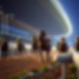 Exciting horse racing at the track