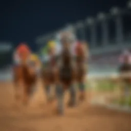 Thoroughbred horse racing action