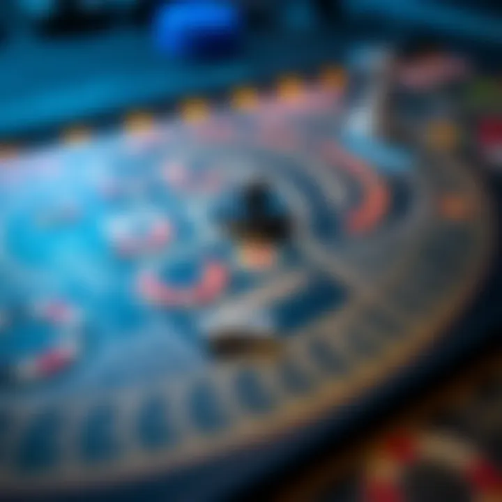 A close-up of the game board featuring intricate designs and racing tracks.