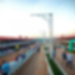 A panoramic view of Let’s Run Park showcasing its vibrant atmosphere during a raceday