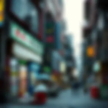 A Bustling Lottery Hub A bustling lottery shop in a vibrant neighborhood