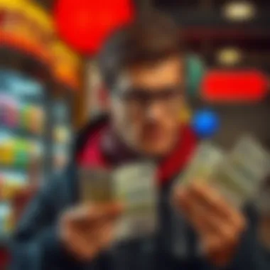 Decision-Making in Lottery Ticket Selection A thoughtful individual comparing different lottery tickets