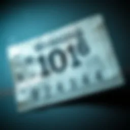 Illustration of lottery ticket with winning numbers