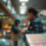 Illustration depicting the excitement of checking lottery numbers