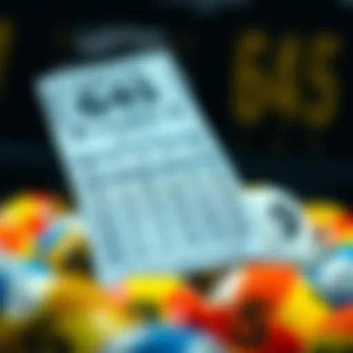 Illustration of lottery ticket with statistical data