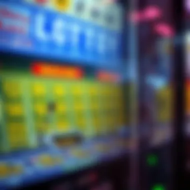Detailed View of a Lottery Machine A detailed view of a lottery machine in action