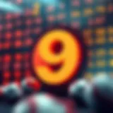 Visual representation of lottery numbers and statistics