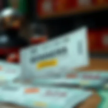 Lottery ticket with winnings highlighted