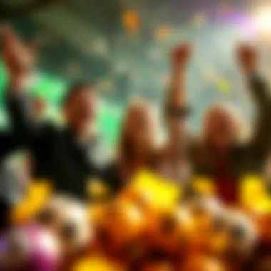 Celebrating Lottery Victory Happy winners celebrating their lottery success