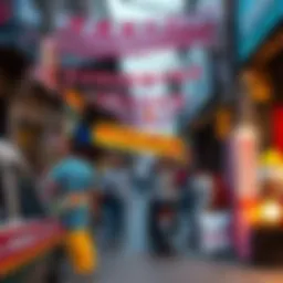 A vibrant street in the winning lottery area showcasing local culture