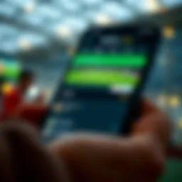 Mobile platform interface showcasing lottery and sports betting options