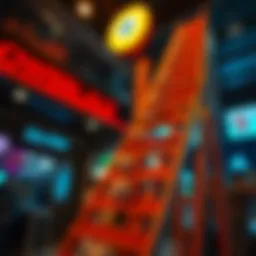 Conceptual illustration of the Powerball Ladder game mechanics